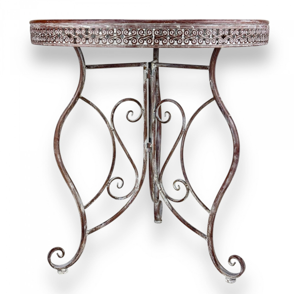 Gartentisch Bilbao Ø 70 cm – Landhaus Metalltisch für Balkon & Garten